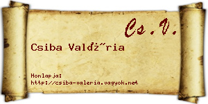 Csiba Valéria névjegykártya